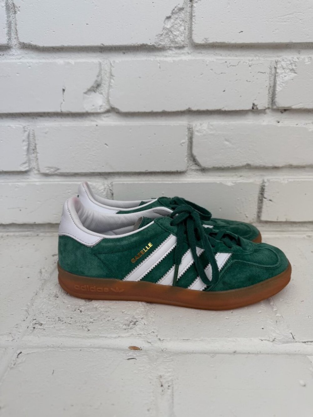 Adidas Gazelle Indoor Green Suede Gum Sole Sneakers Women's Size 4